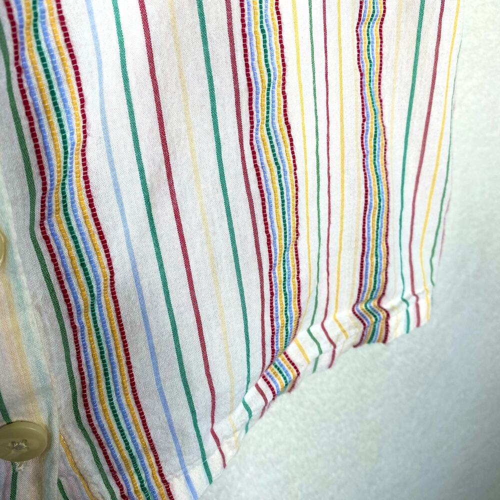 Madewell Button Front Rainbow Stripe Cami Tank Top Small Textural Embroidered - Picture 5 of 9